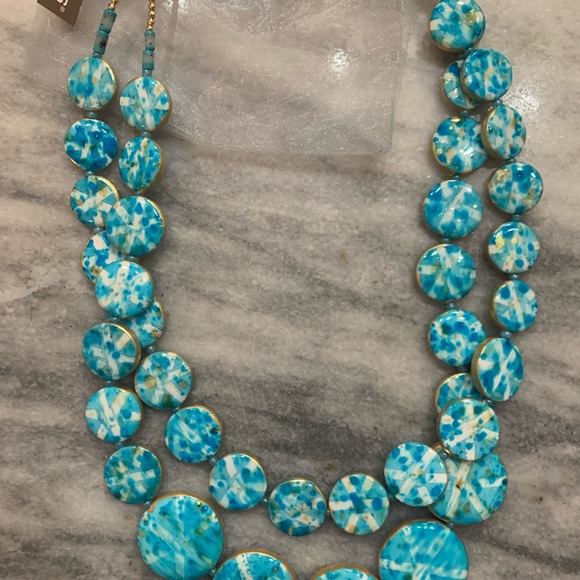 Mosaic Tiles Multistrand Necklace by Chicos in Waterloo Blue. NWT - Picture 4 of 8